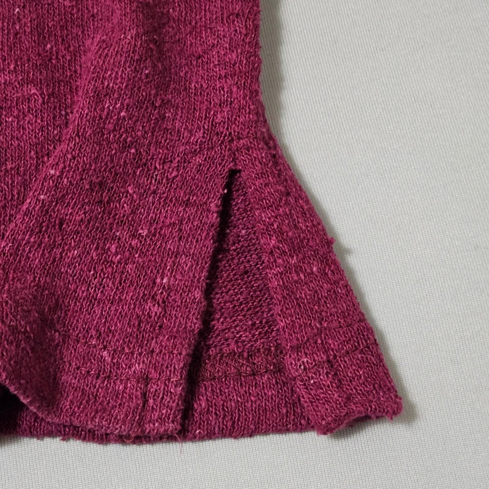 VTH 90s TR Bentley Raw Silk Cotton Knit Burgundy Maroon Sweater M Quiet Luxury - Picture 6 of 10